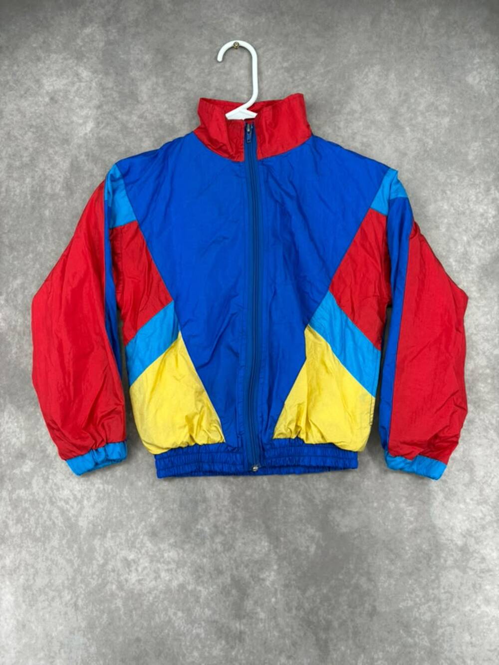 Vintage 90s Athletic Works Boys Size 8 Colorblock Windbreaker